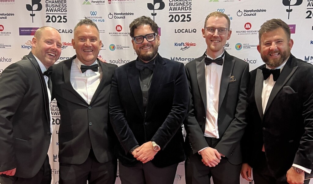 Celebrating Winning the Excellence in Manufacturing and Engineering Award at the 2025 Herefordshire & Worcestershire Chamber of Commerce Business Awards
